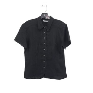 Central Falls Women's 100% Linen Short Sleeves Button Down Shirt - S